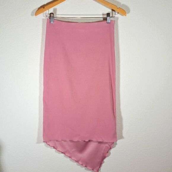 XOXO Junior Y2K Skirt Sz 1 Soft Pink Straight Asymmetrical Zipper Coquette Girl - Picture 1 of 12